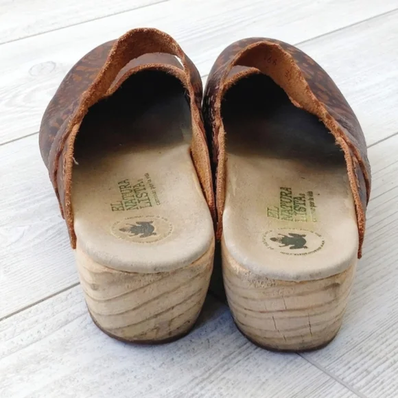 El Naturalista Clogs Brown Leather with Wooden Sole Size EU 37 - Picture 8 of 14